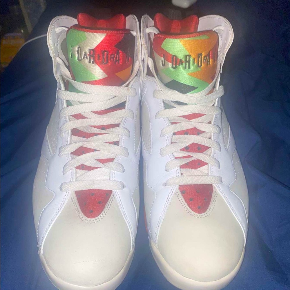 Jordan 7 hares, size 10, white, worn once